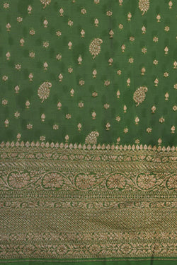 Collection of Banarasi Georgette Green Saree in a gallery layout