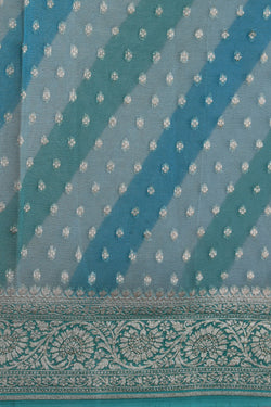 Collection of Banarasi Georgette Sea Green Saree in a gallery layout