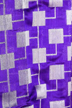 Image of Chanderi Cotton Silk Purple Saree