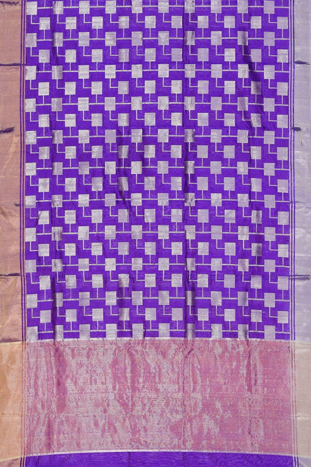 Chanderi Cotton Silk Purple Saree