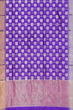 Image of Chanderi Cotton Silk Purple Saree