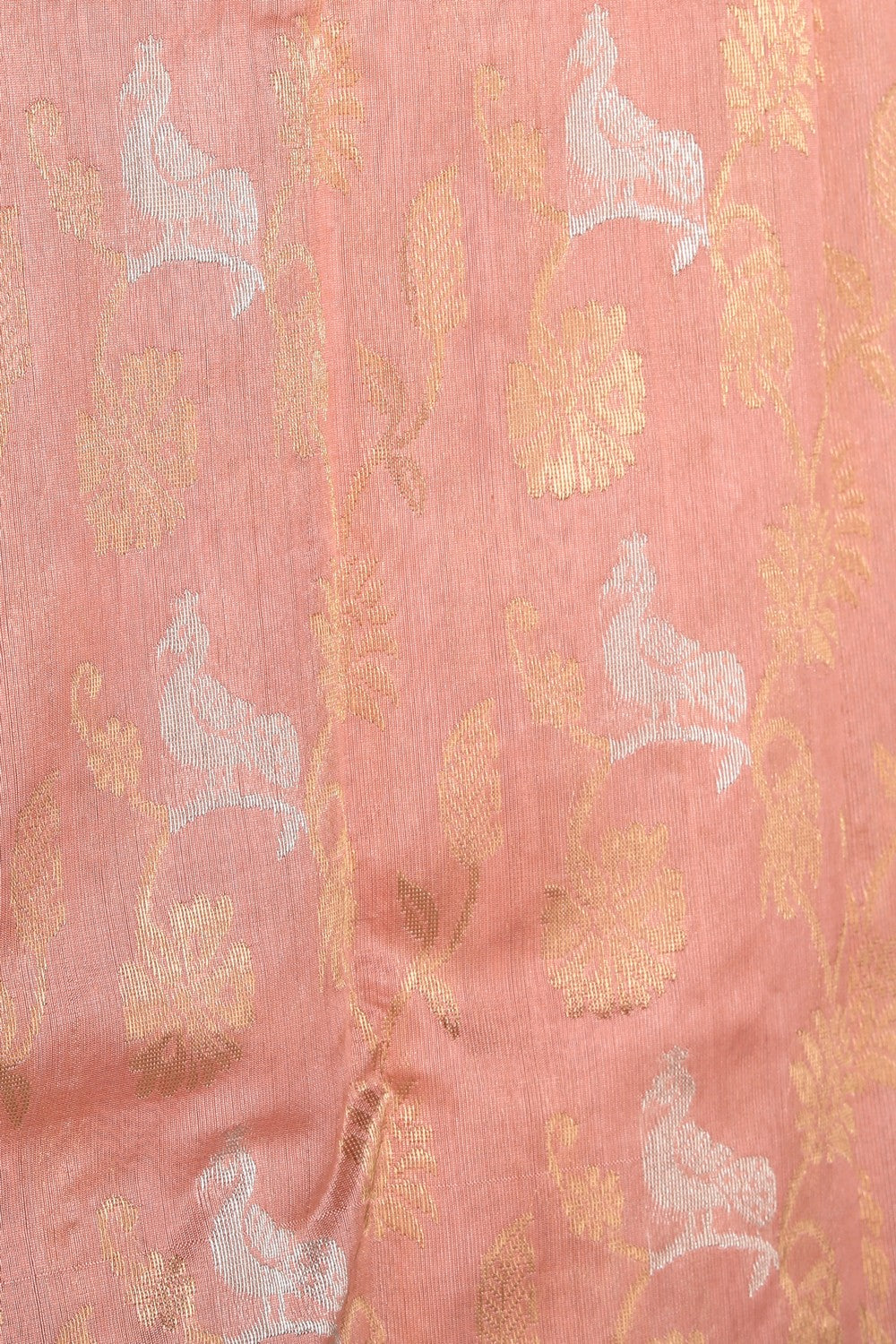 Collection of Chanderi Cotton Silk Peach Saree in a gallery layout