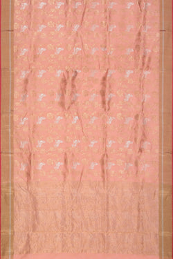 Collection of Chanderi Cotton Silk Peach Saree in a gallery layout