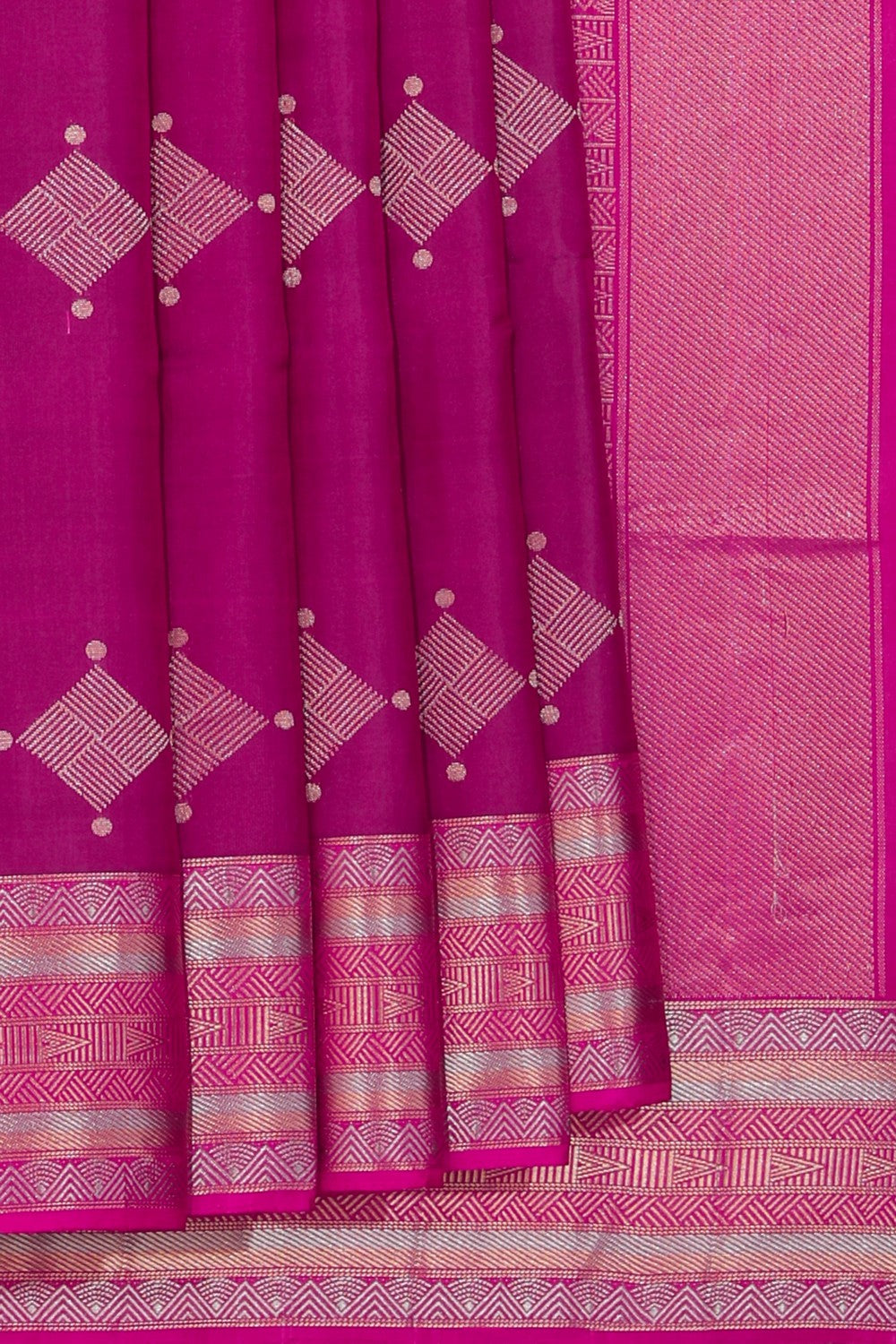 Collection of South Silk Orchid Violet Saree in a gallery layout