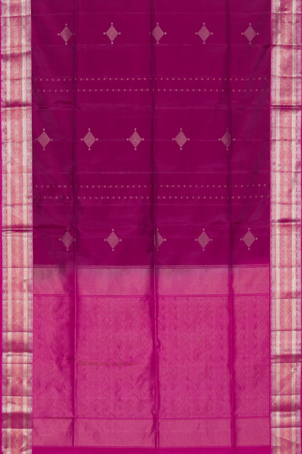 Collection of South Silk Orchid Violet Saree in a gallery layout