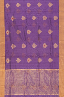 Collection of Chanderi Cotton Silk Purple Saree in a gallery layout