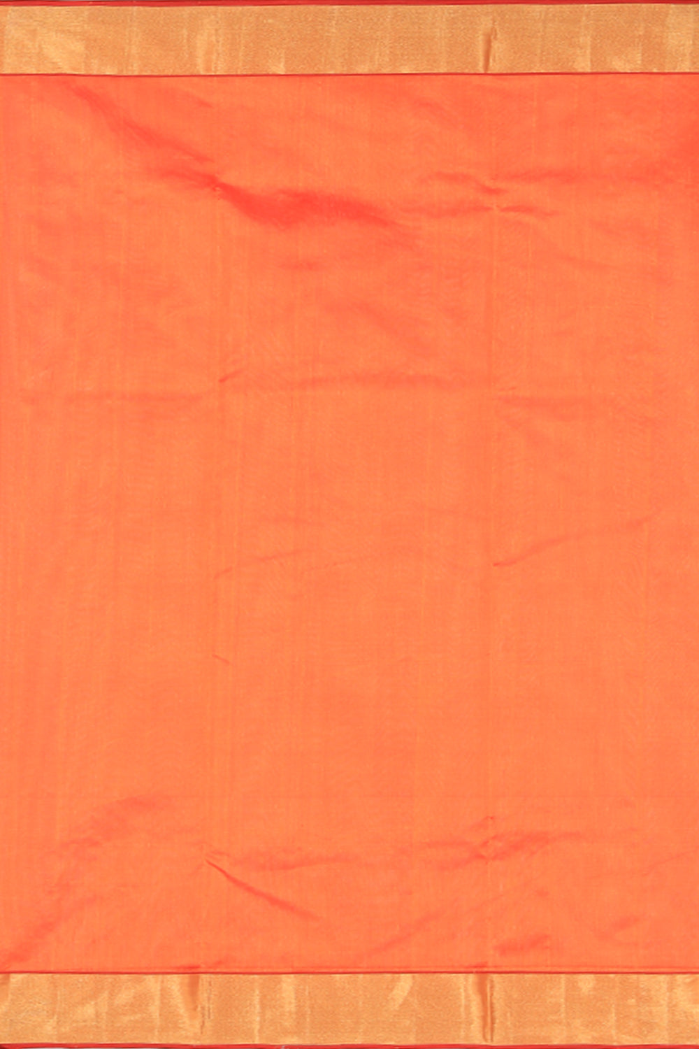 Chanderi Cotton Silk Coral Orange Saree