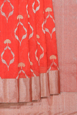 Image of Chanderi Cotton Silk Fuchsia Pink Saree