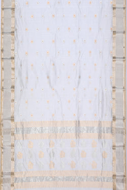 Collection of Chanderi Cotton Silk Silver Saree in a gallery layout