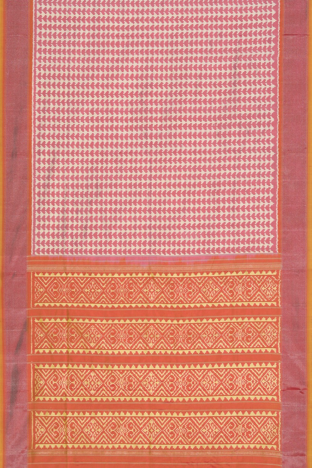 Pochampally Ikat Silk Onion Pink Saree