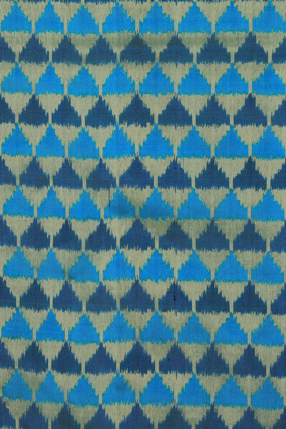 Image of Pochampally Ikat Silk Sea Blue Saree