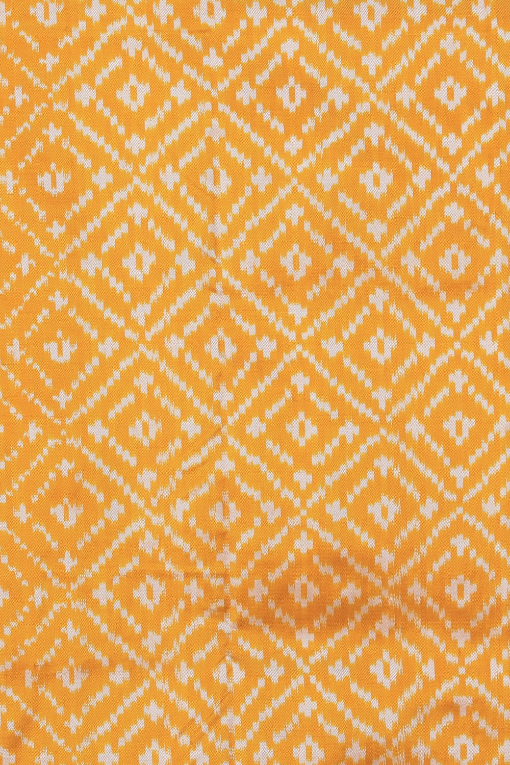 Image of Pochampally Ikat Silk Yellow Saree