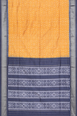 Image of Pochampally Ikat Silk Yellow Saree