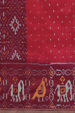 Image of Pochampally Ikat Silk Violet Saree