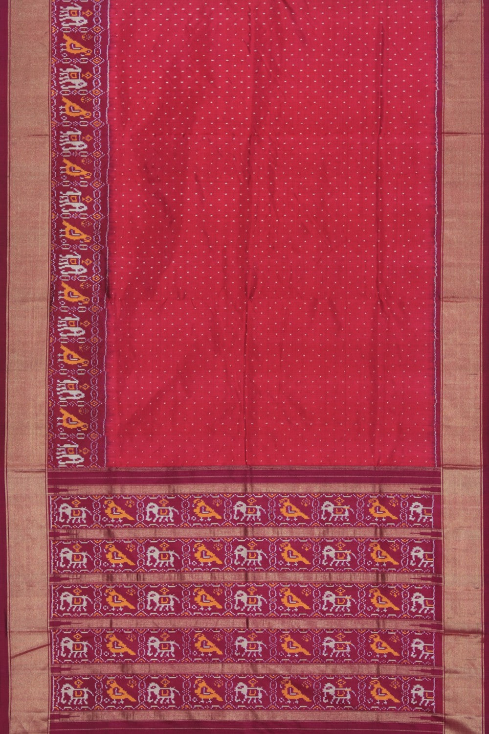 Pochampally Ikat Silk Violet Saree