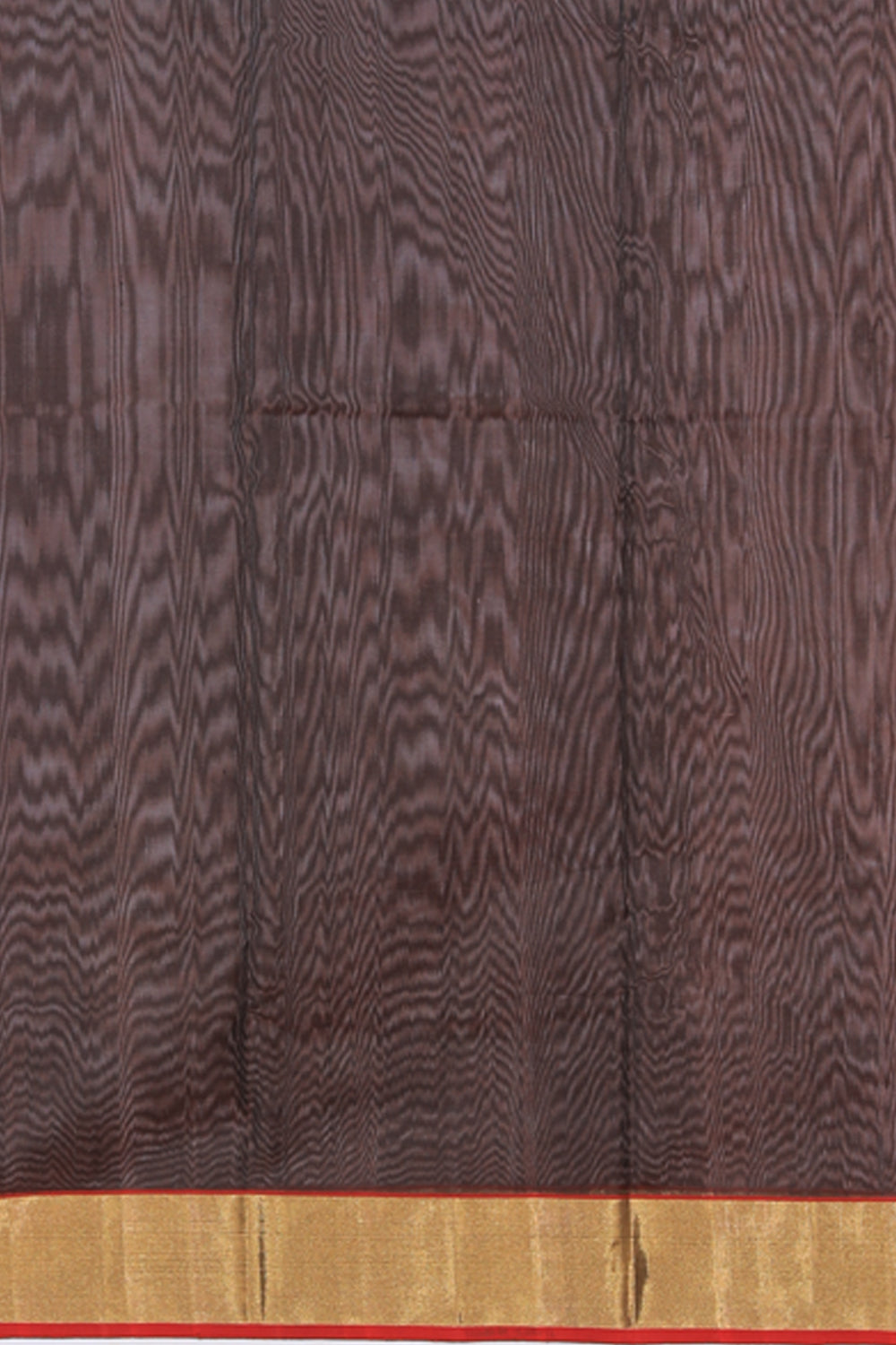 Image of Chanderi Cotton Silk Brown Saree