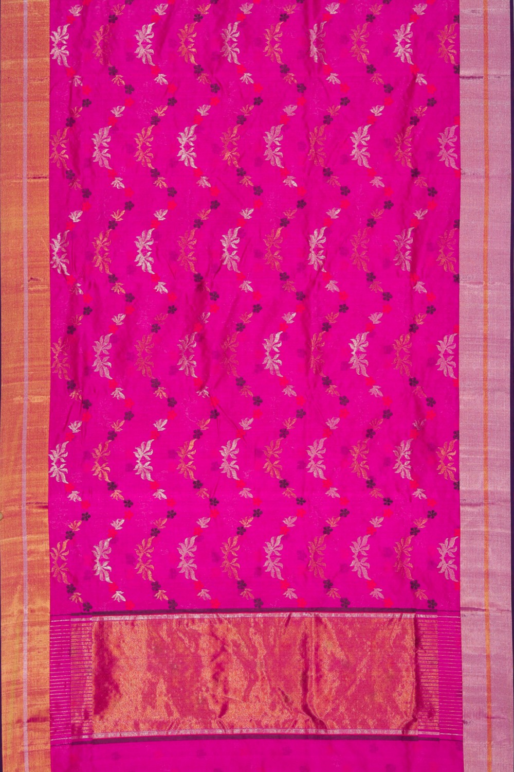 Image of Chanderi Cotton Silk Pink Saree