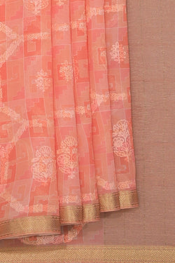 Collection of Chiffon Peach Saree in a gallery layout