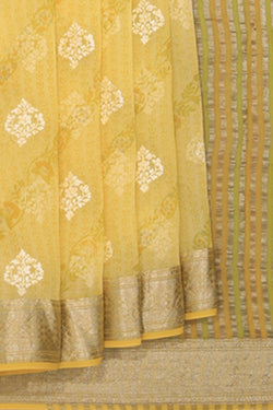 Collection of Chiffon Yellow Saree in a gallery layout