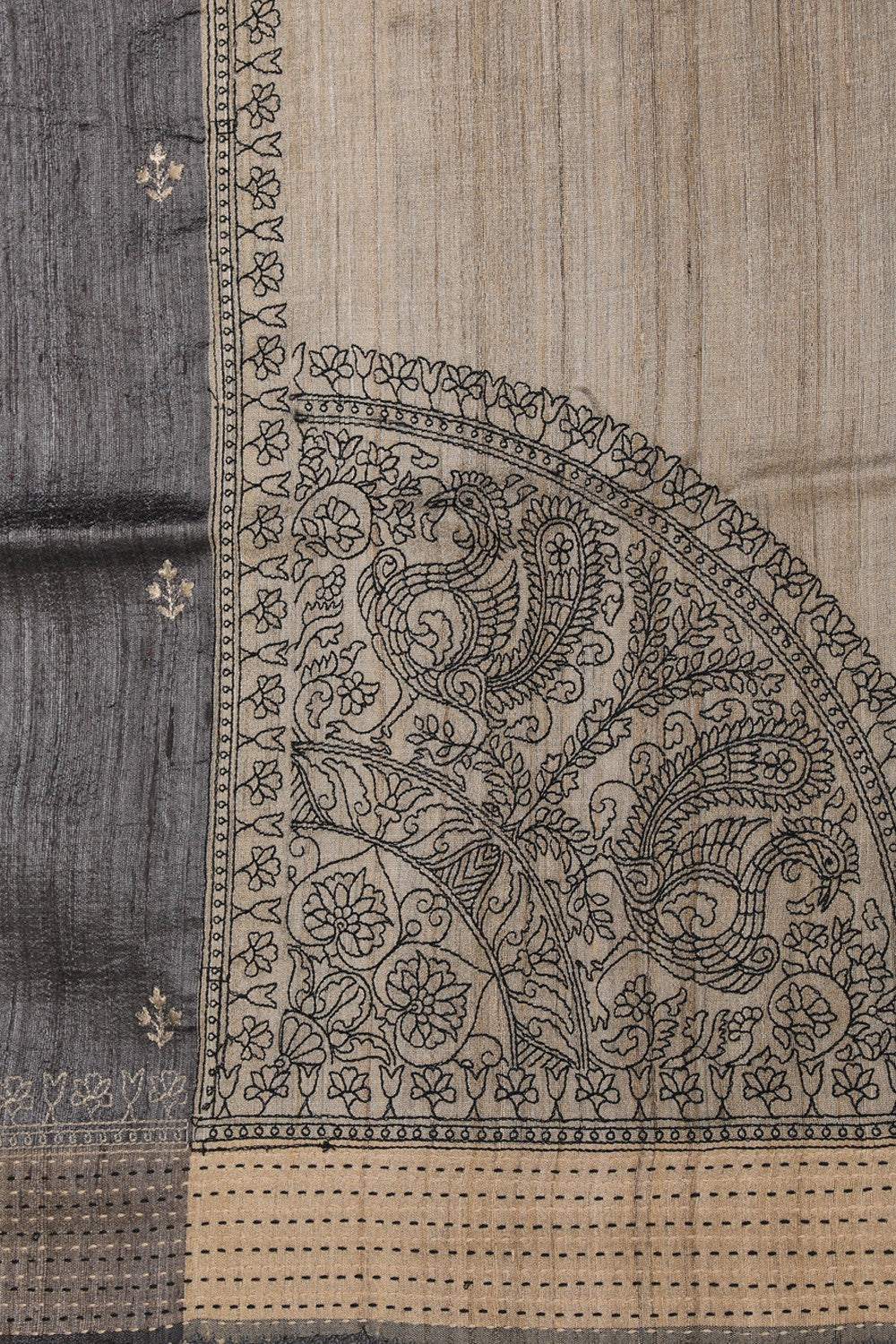 Tussar Silk Grey Saree