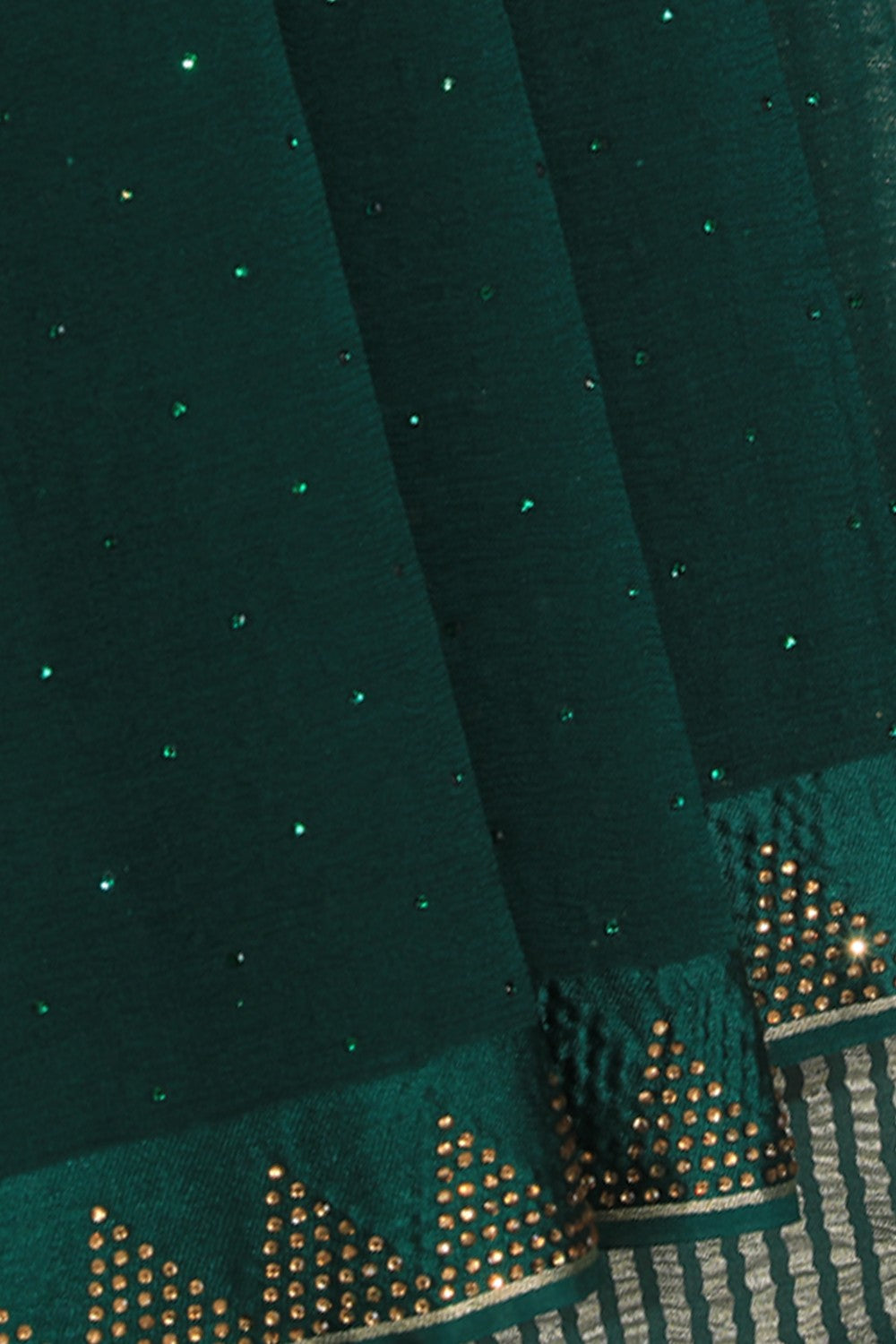 Image of Chiffon Bottle Green Saree