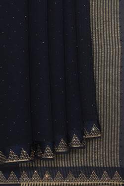 Collection of Chiffon Navy Blue Saree in a gallery layout