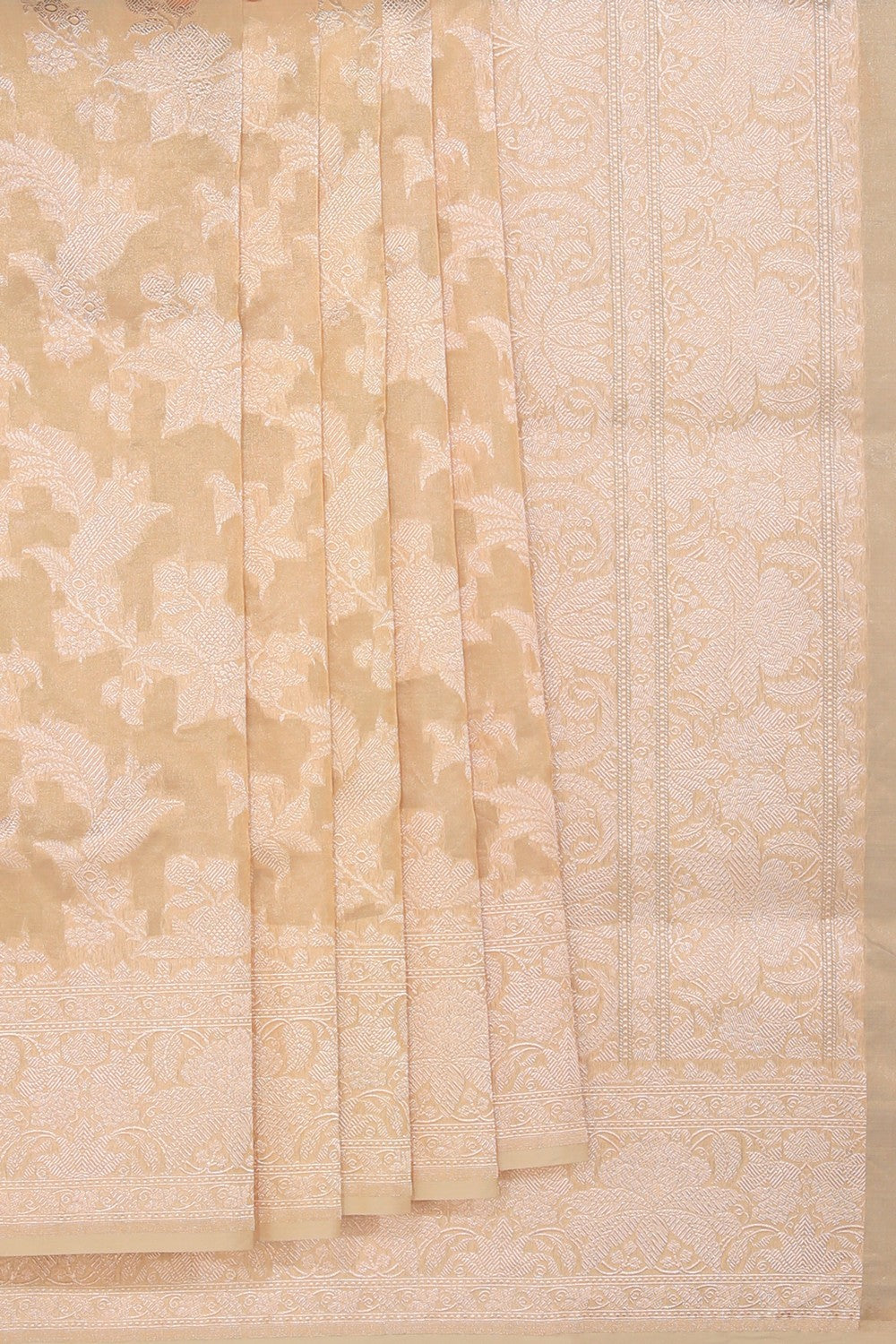 Image of Banarasi Tissue Silk Off-White Saree