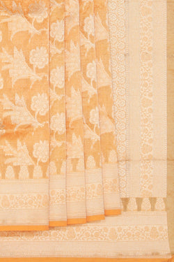 Collection of Banarasi Tissue Silk Mustard Saree in a gallery layout