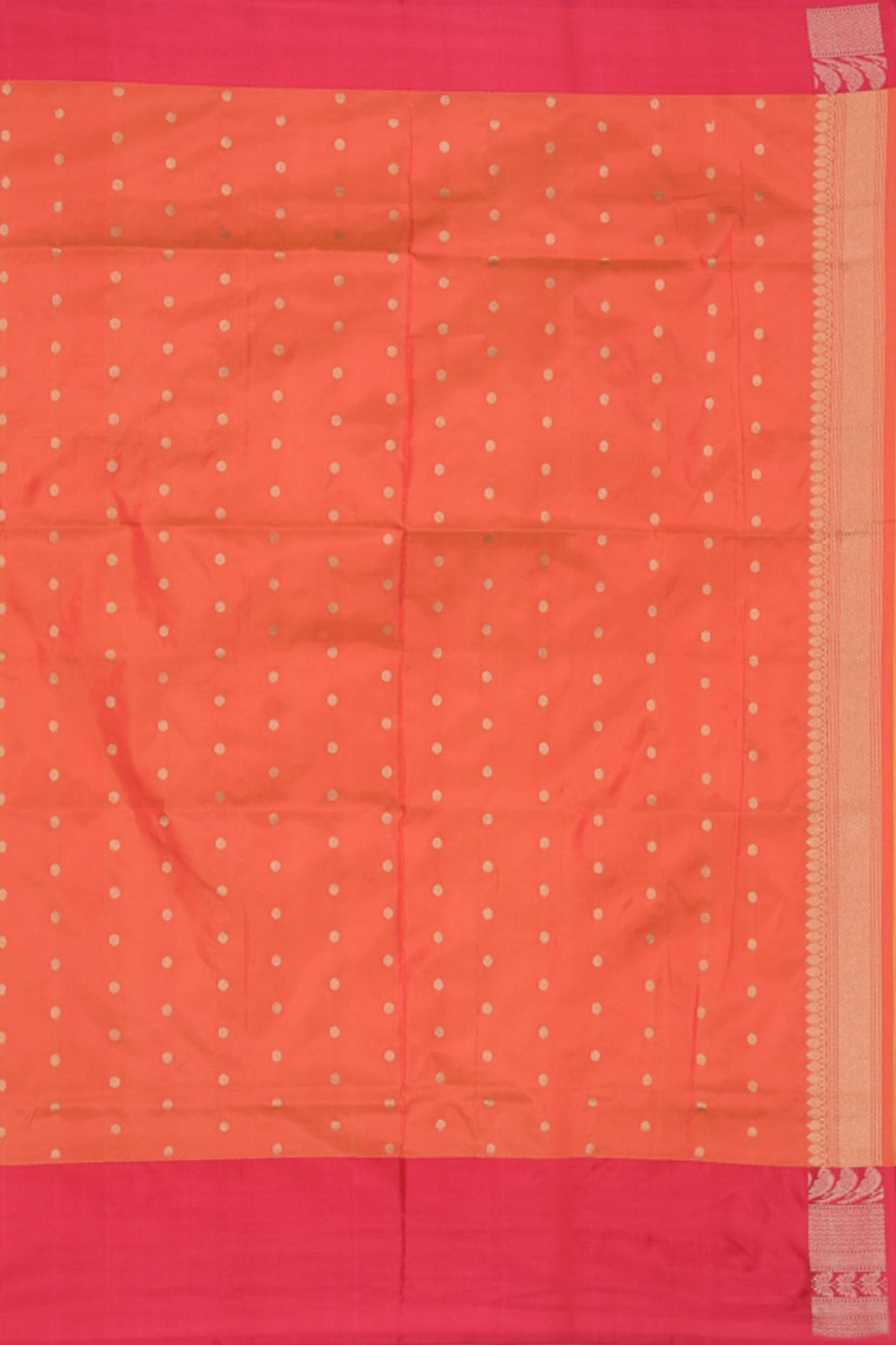 Collection of Banarasi Silk Coral Orange Saree in a gallery layout