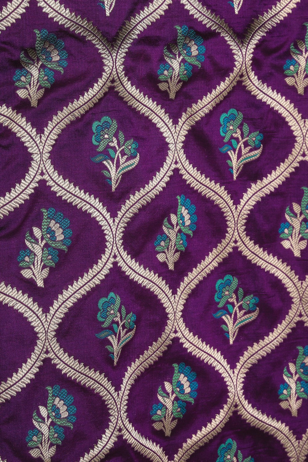 Collection of Banarasi Silk Violet Saree in a gallery layout