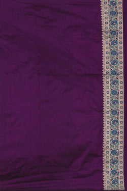 Collection of Banarasi Silk Violet Saree in a gallery layout