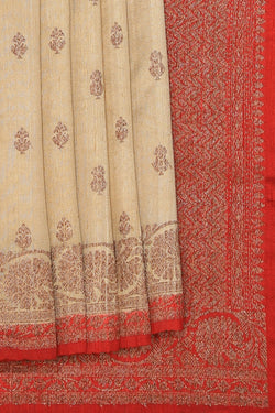 Collection of Banarasi Dupion Silk Beige Saree in a gallery layout