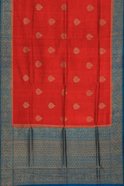 Collection of Banarasi Dupion Silk Red Saree in a gallery layout