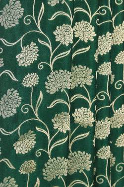 Image of Crepe Silk Bottle Green Saree