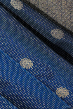 Image of Kanchi Silk Blueberry Blue Saree