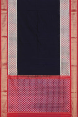 Image of Pochampally Ikat Silk Navy Blue Saree