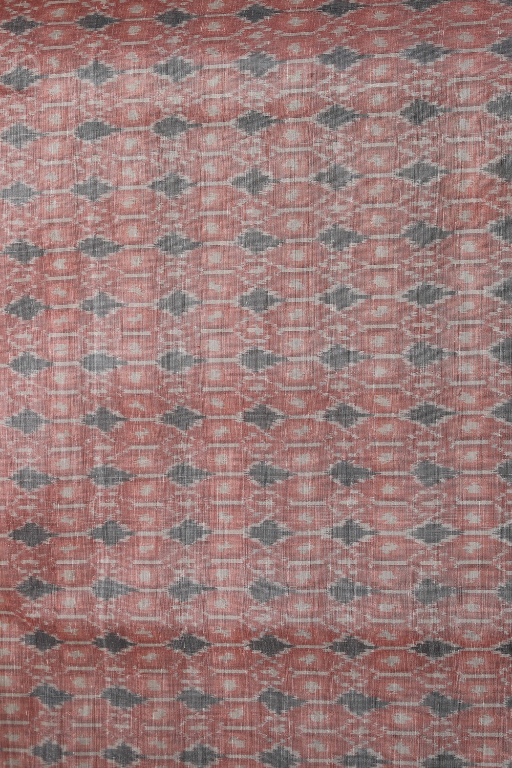 Image of Pochampally Ikat Linen-Silk Onion Pink Saree