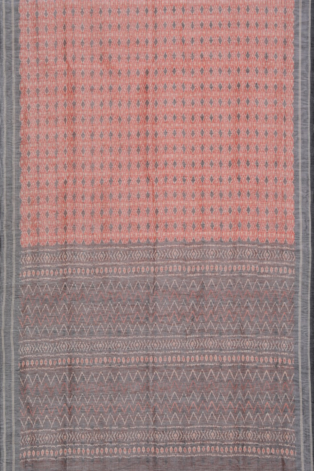 Collection of Pochampally Ikat Linen-Silk Onion Pink Saree in a gallery layout