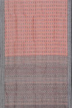 Collection of Pochampally Ikat Linen-Silk Onion Pink Saree in a gallery layout