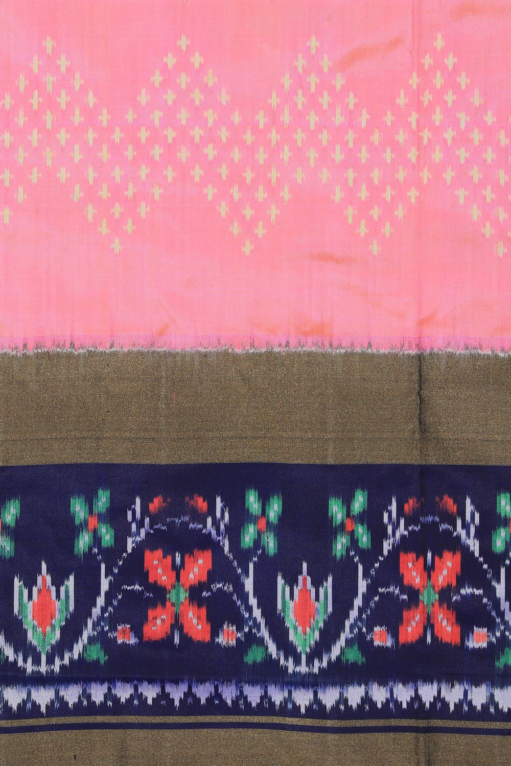 Pochampally Ikat Silk Pink Saree