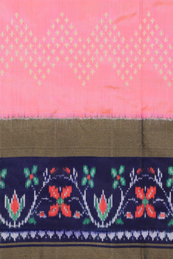 Image of Pochampally Ikat Silk Pink Saree