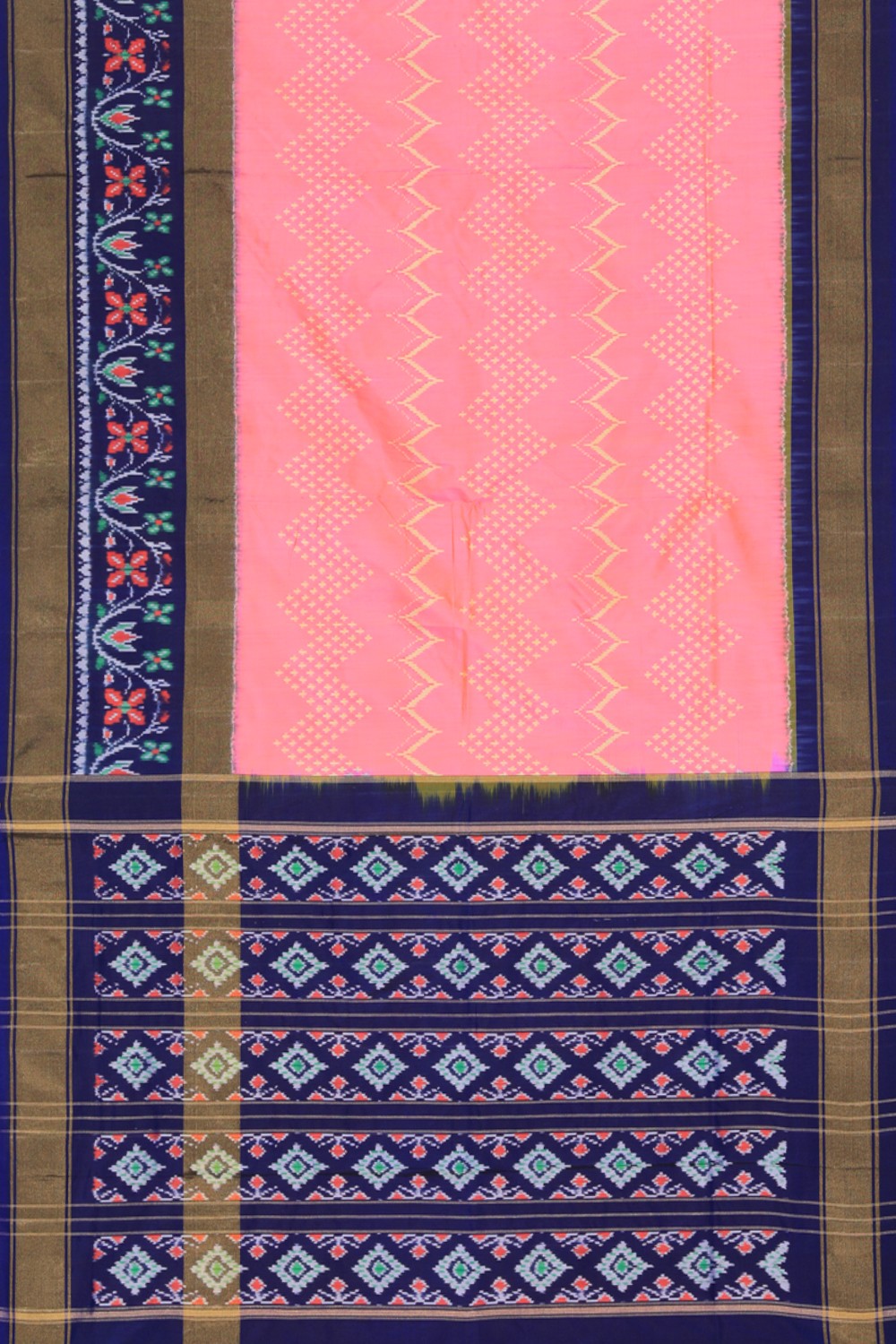 Pochampally Ikat Silk Pink Saree