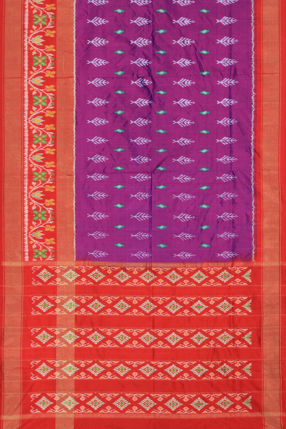 Collection of Pochampally Ikat Silk Violet Saree in a gallery layout