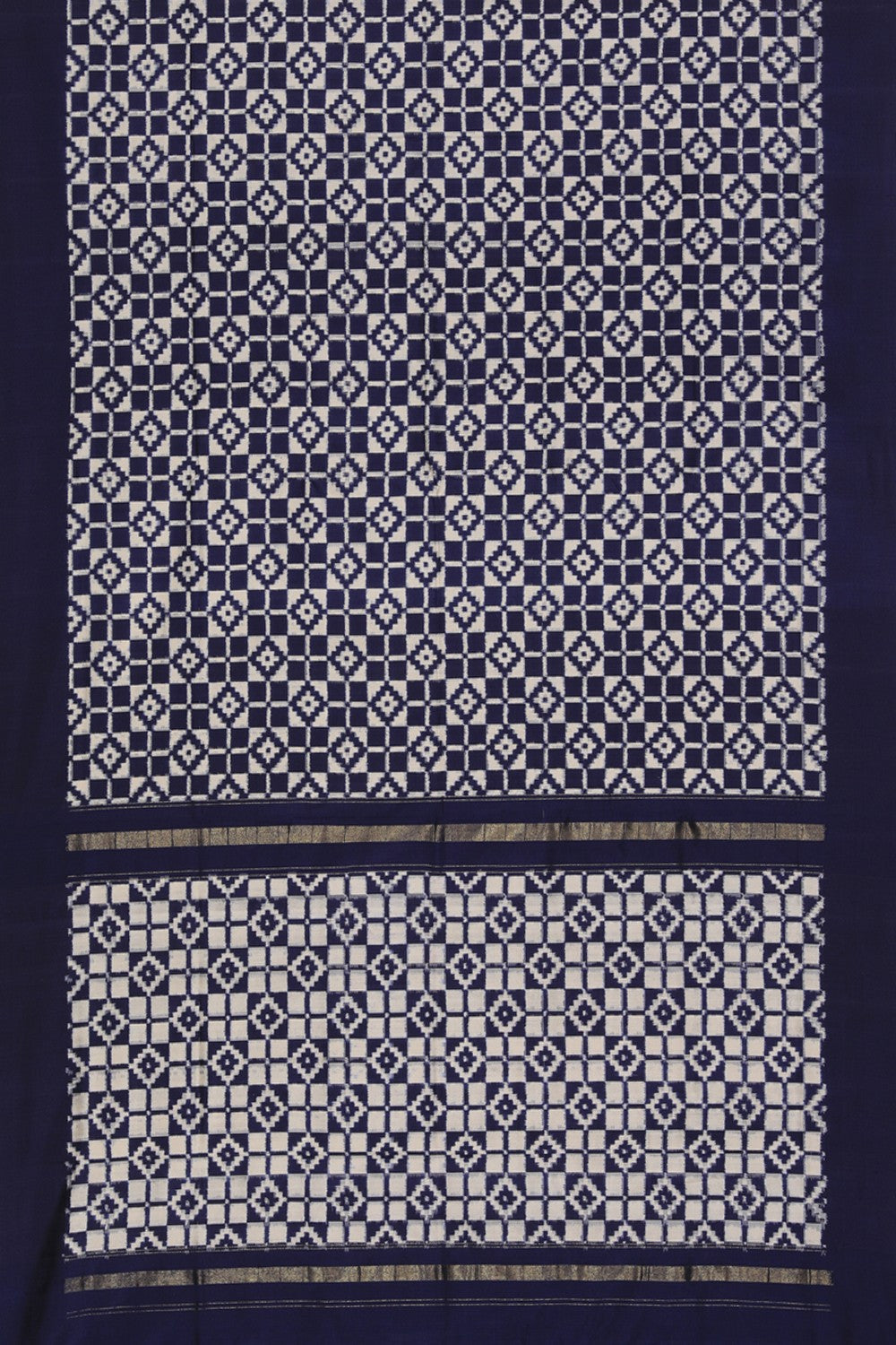 Pochampally Ikat Silk Navy Blue Saree