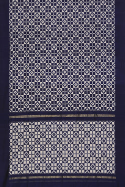 Image of Pochampally Ikat Silk Navy Blue Saree