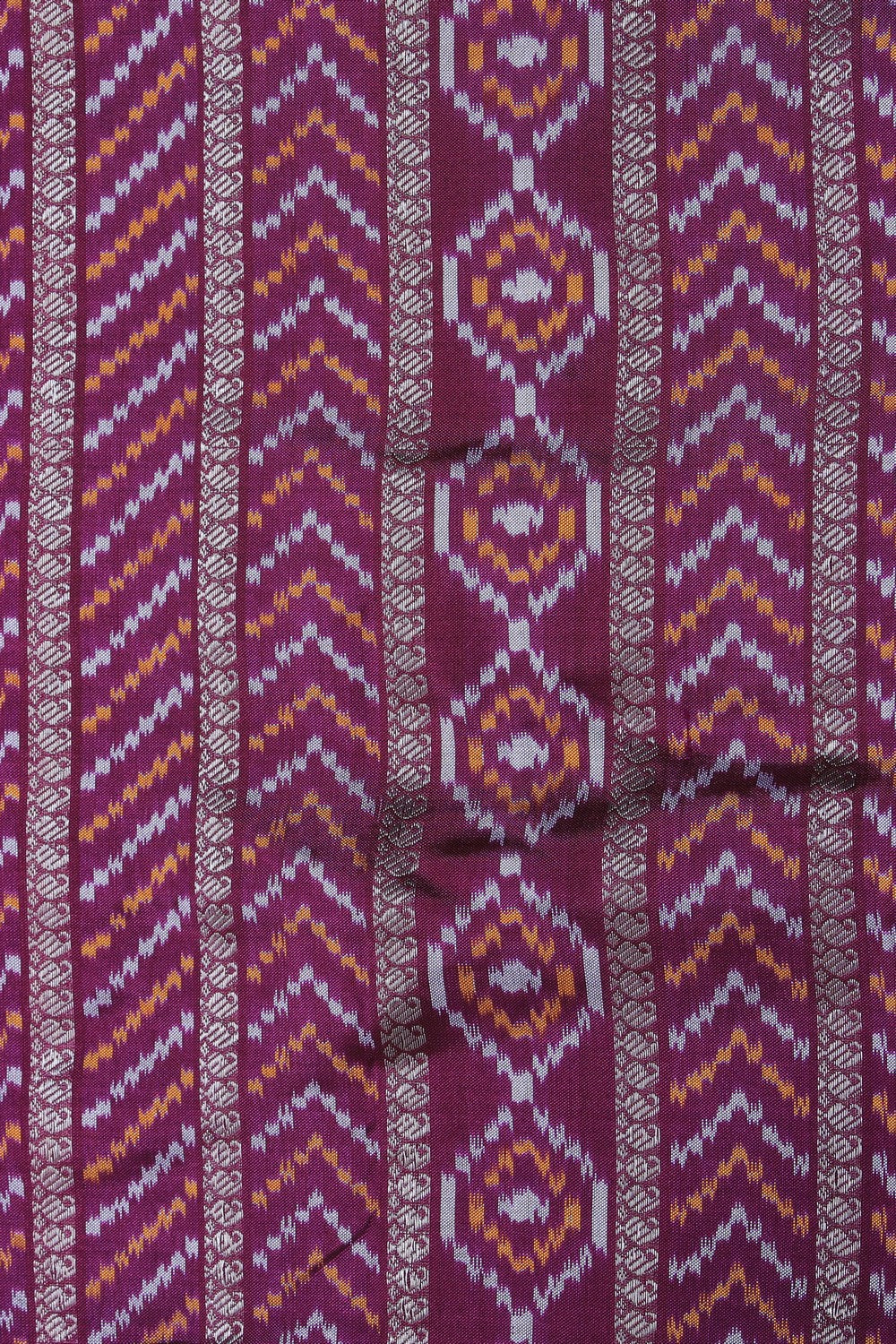 Pochampally Ikat Silk Violet Saree