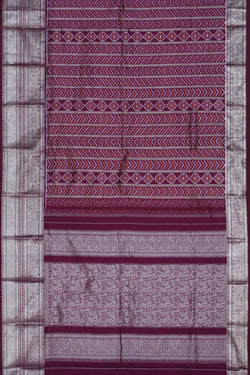 Image of Pochampally Ikat Silk Violet Saree