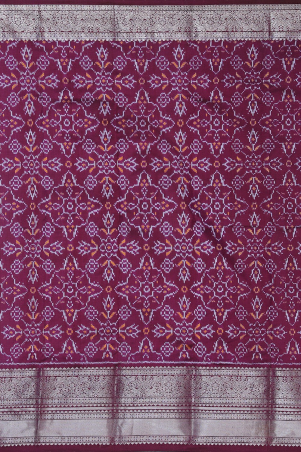 Pochampally Ikat Silk Violet Saree