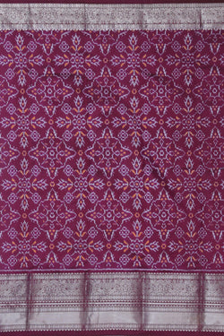 Image of Pochampally Ikat Silk Violet Saree