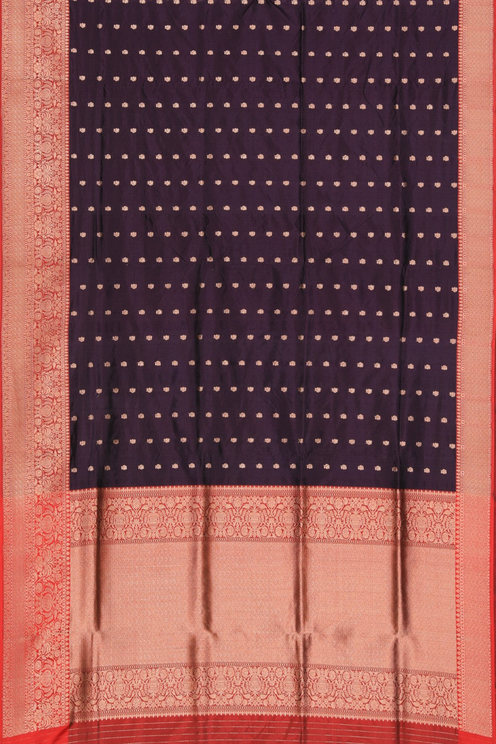 Collection of Banarasi Silk Deep Wine Violet Saree in a gallery layout